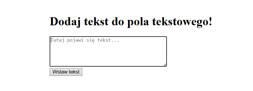 Wstawianie tekstu w textarea