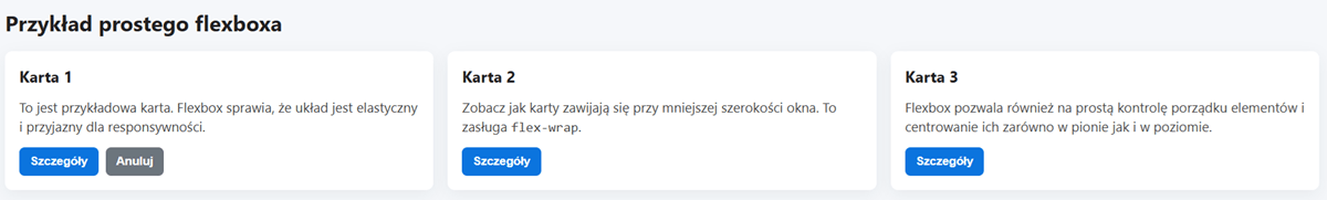przykład flexboxa